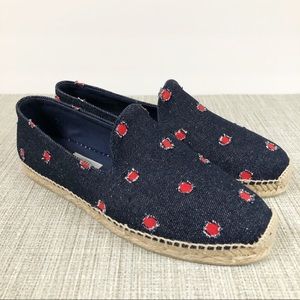 Stubbs & Wootton Denim Dot Espadrille Flats